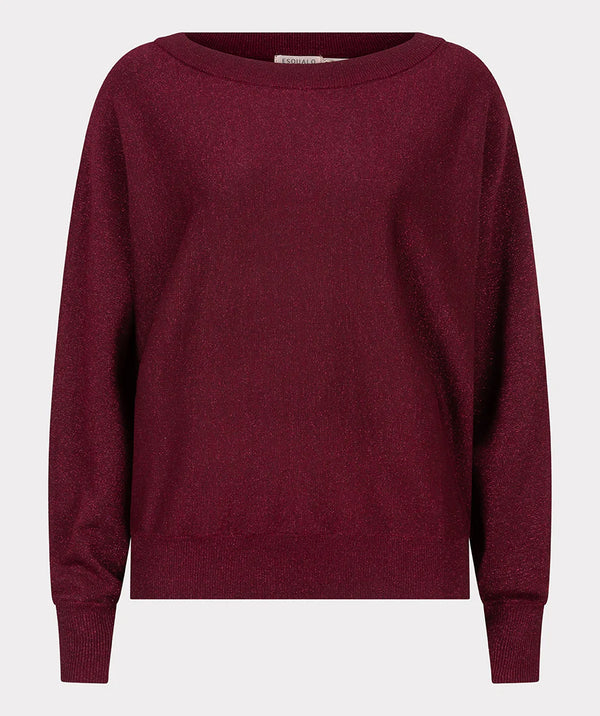 lurex batwing top - red wine