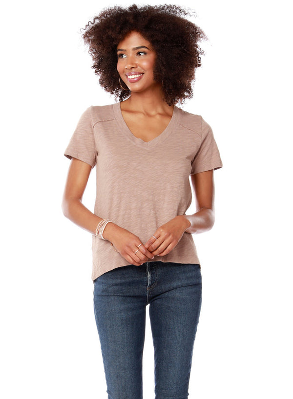 Shoulder Tam V-neck Tee