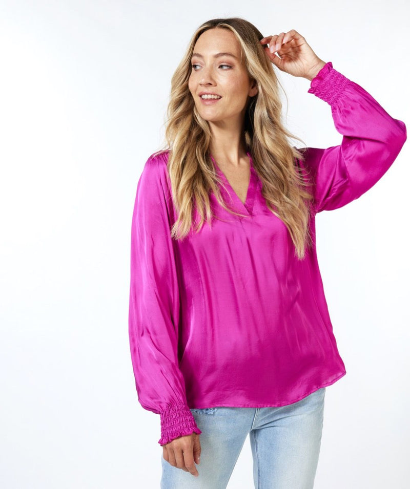 Blouse Wide Slve FUCHSIA