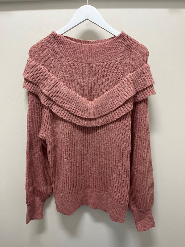 Sweater ruffle - Blush