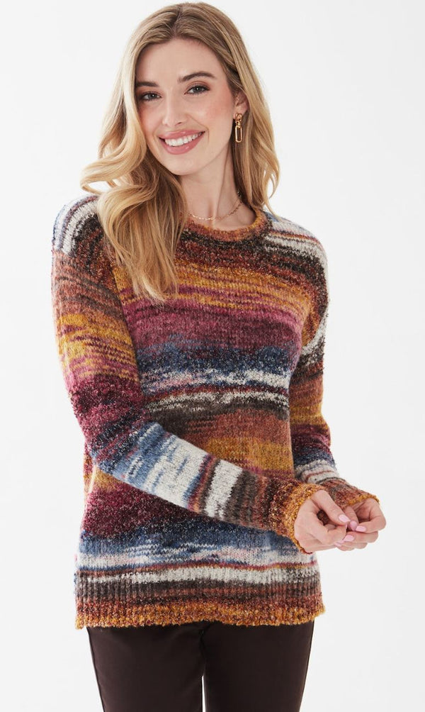 BOAT-NECK SPACE DYE SWEATER