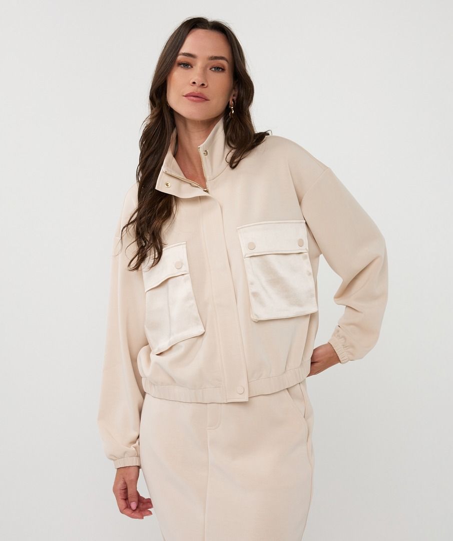 Natural Modal Bomber Jacket