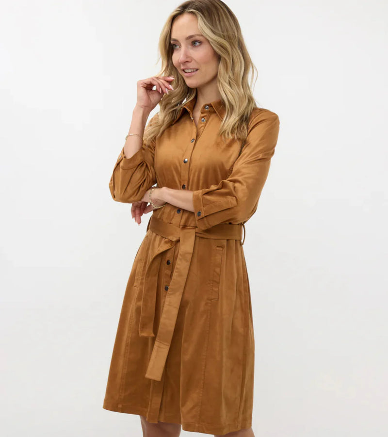 Camel Faux Suede Dress