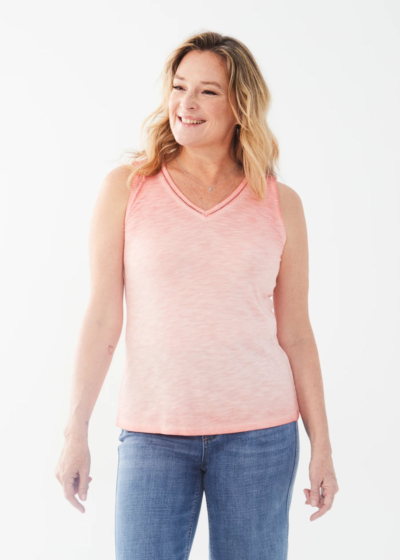 V-neck tank - pink flamingo