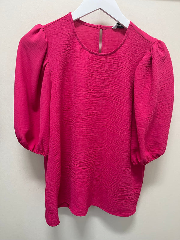 Puff Sleeve Blouse Fuschia Airflow