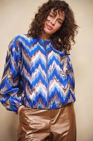 Jacket Bomber Jacquard Zigzag