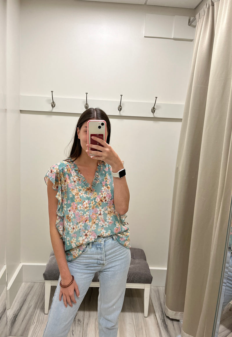 Meadow Floral Ruffles Top