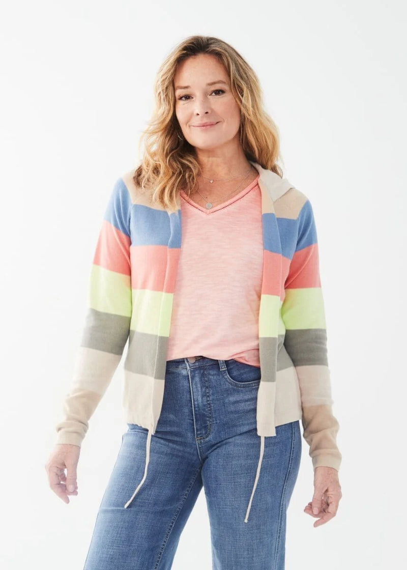 Multi Stripe Hoodie/Cardigan