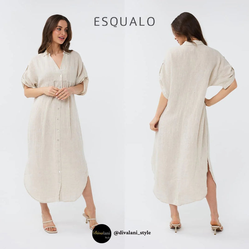 Natural Long Linen Dress