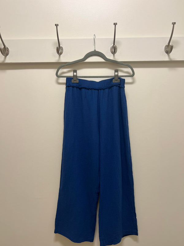 Naval Crop Wide Leg Pant