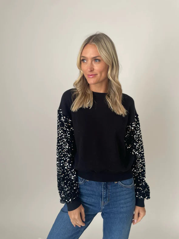 Out Of Sight - Sequin Sleeve Sweater