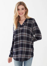 Load image into Gallery viewer, POPOVER CHECK TEXTURED TUNIC
