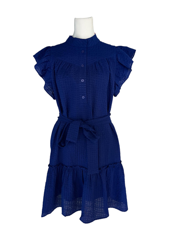 Royal Placket Peplum Dress