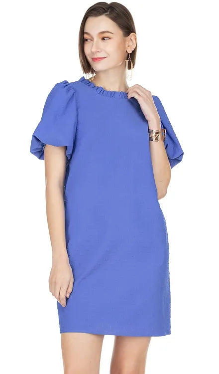 ROYAL PUFF SLEEVE DRESS