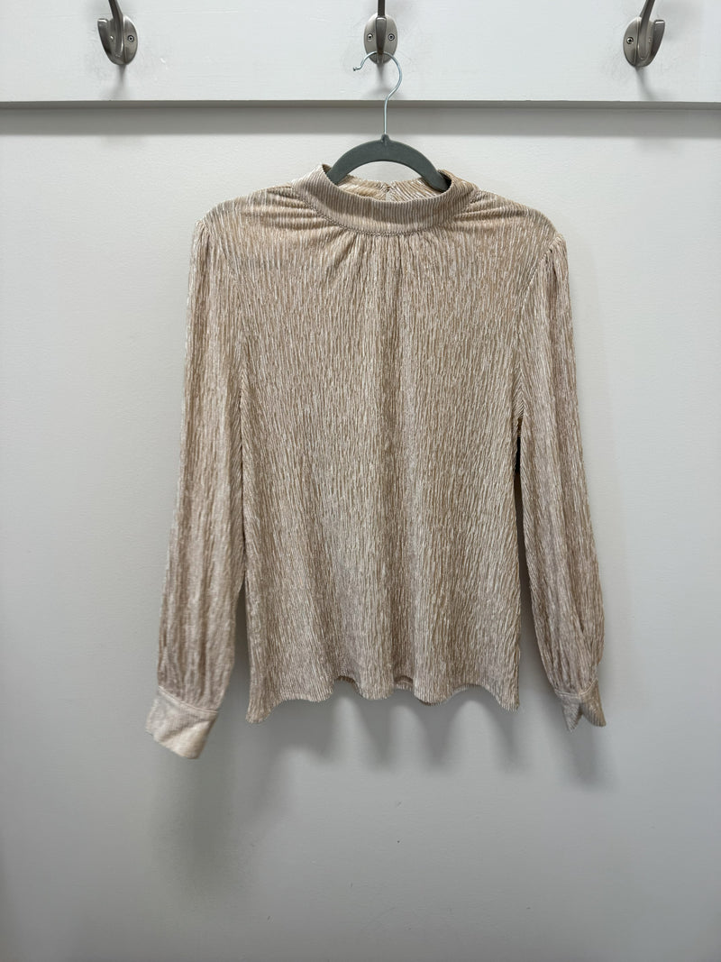 Sand Crinkle Velvet Top