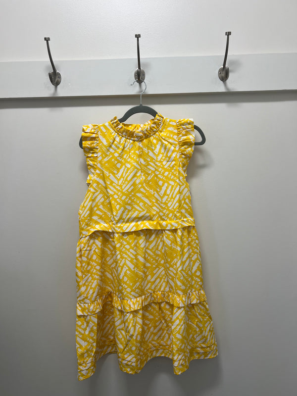 yellow cobblestone ruffled tiered dress