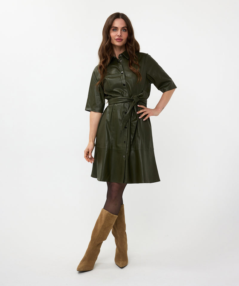 vegan leather dress - green