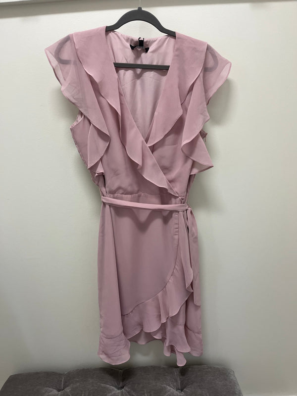 Violet - Short Sleeve Wrap Dress W/ Ruffle Neckline