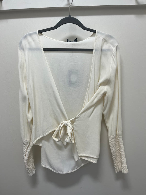 white wrap blouse