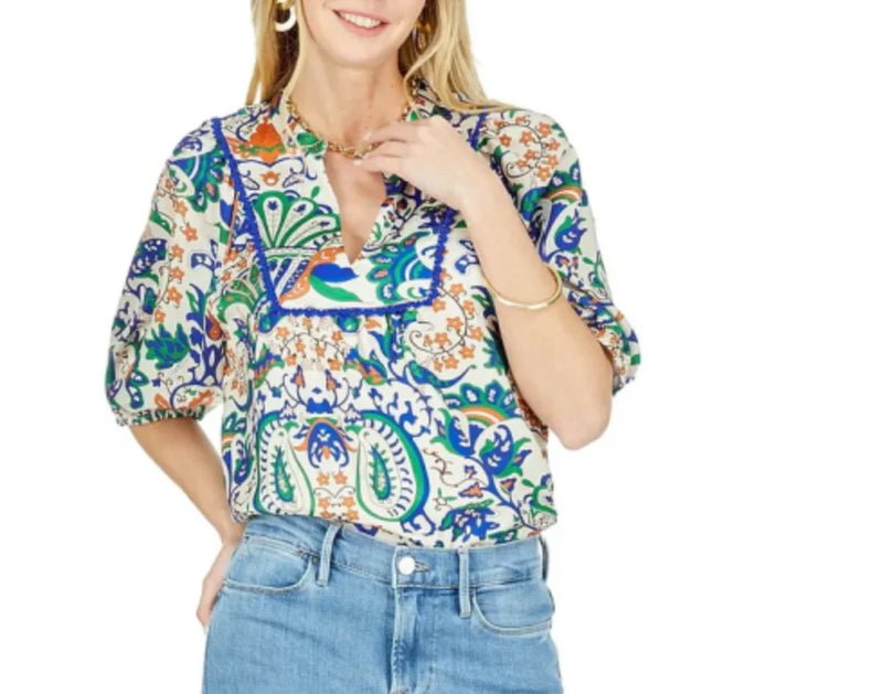 Boho Paisley Front Yoke Top