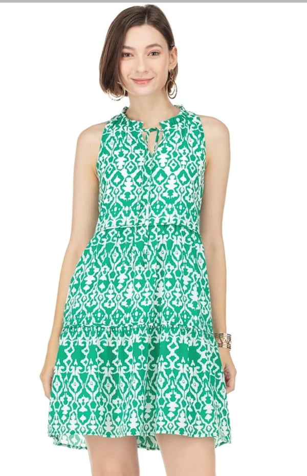 GREEN HALTER DRESS