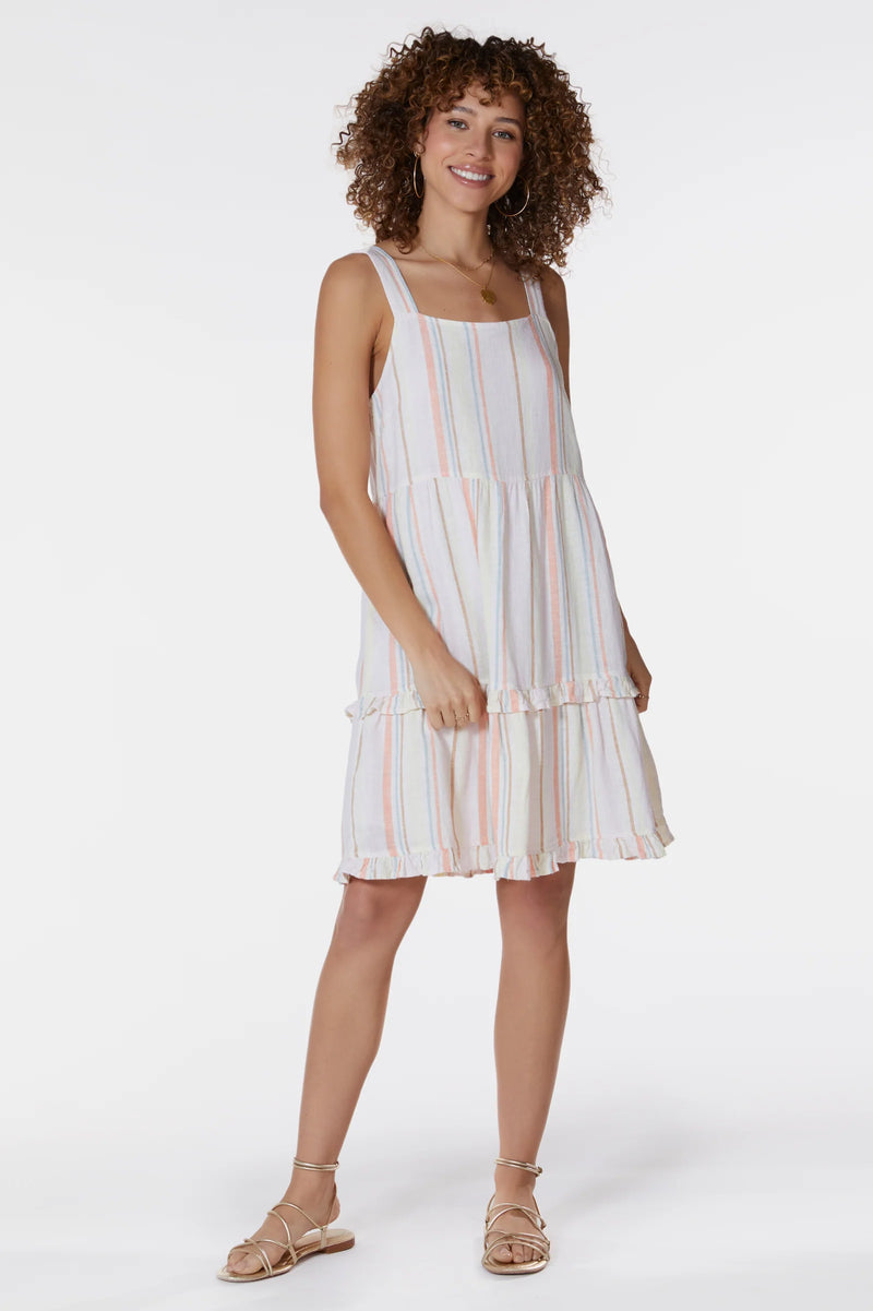 SQUARE NECK TIERED SHORT DRESS