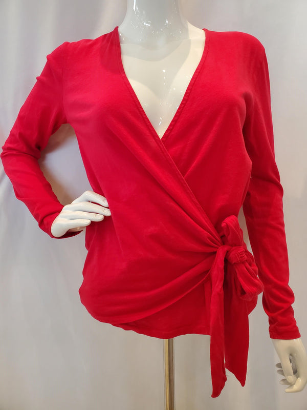 Crimson Long Sleeve Wrap Top