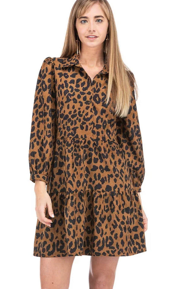 Brown Leopard Dress