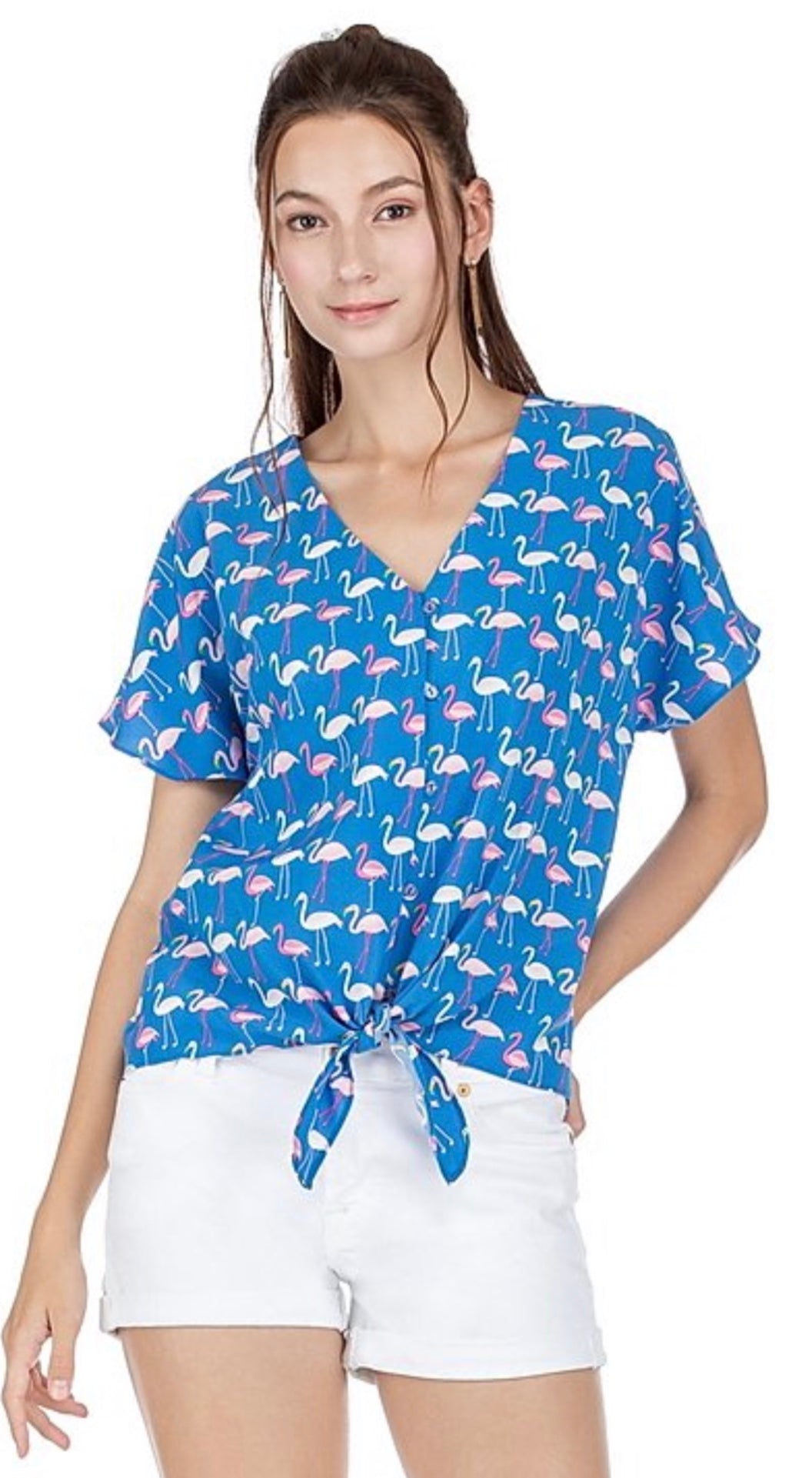 OCEAN FLAMINGO BLOUSE