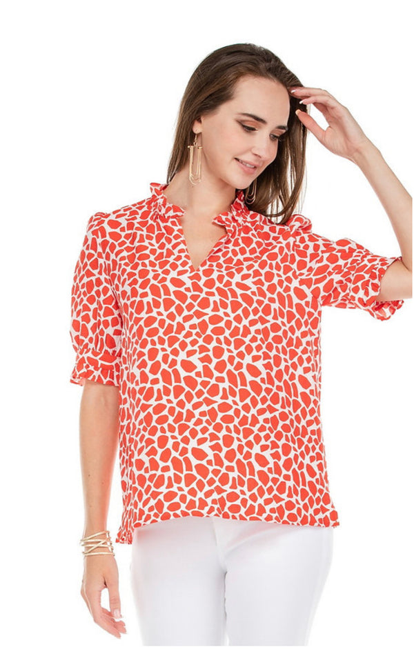 RED GIRAFFE BLOUSE