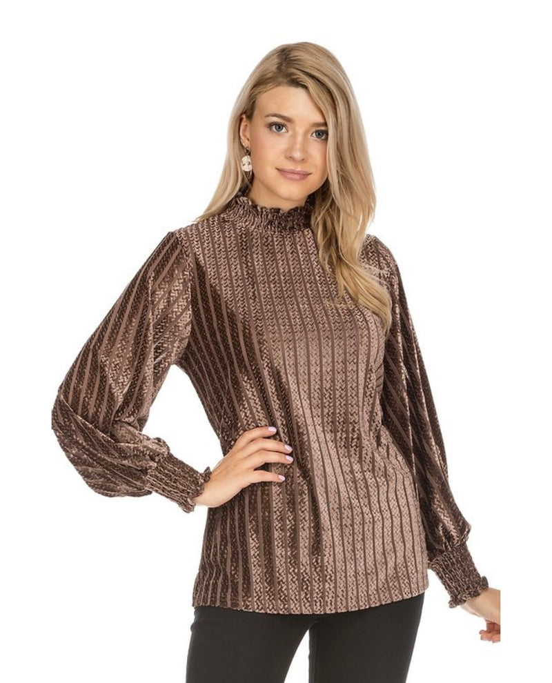 SMOCK NECK TOP COCO