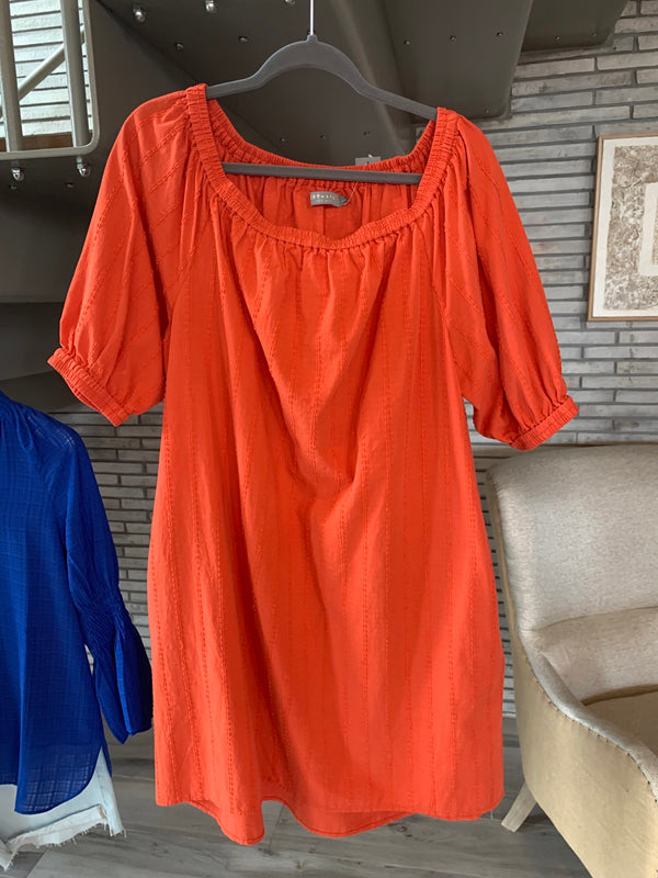 Textured Dress - Tangerine