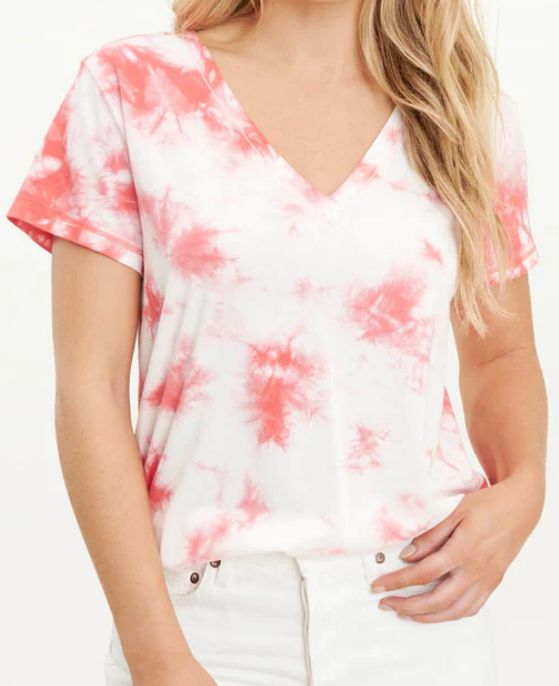 Ripple Reverse Tie Dye V-Neck Tee - Vienna Sun