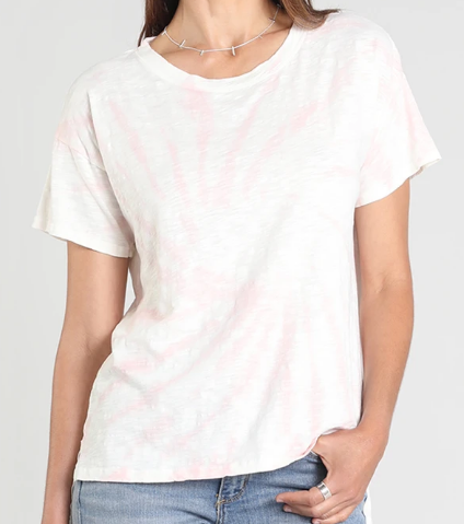 S/S Open Crew boxy Tee - Rose Quartz