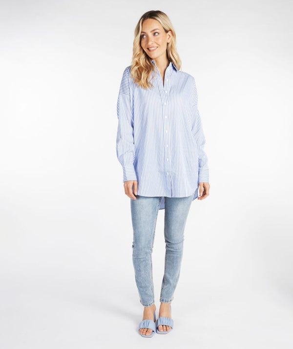 Blouse Striped Oversized - Blue