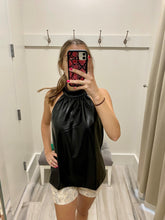 Load image into Gallery viewer, Black Faux Leather Halter
