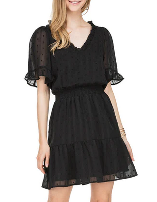 Black Cinch Waist Dress