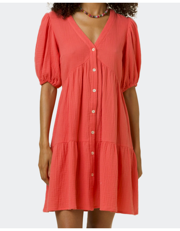 cindy dress - coral