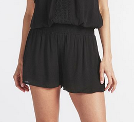 Shorts crinkle crepe - BLACK