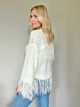 Load image into Gallery viewer, crochet fringe sweater - ivory
