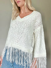 Load image into Gallery viewer, crochet fringe sweater - ivory
