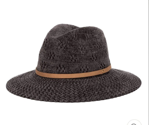 Grey Knit Fedora