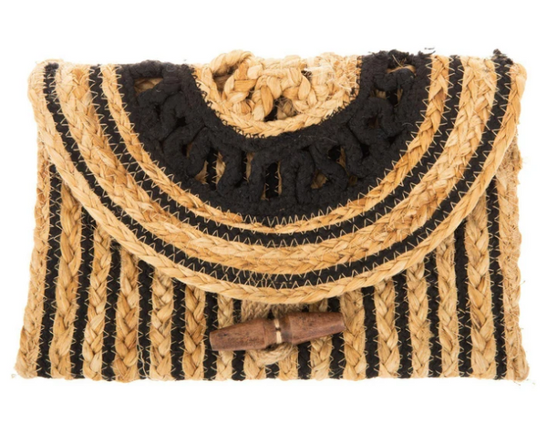 Jute Clutch With Loop & Toggle Closure