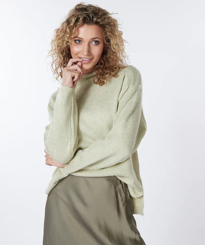 light green sweater