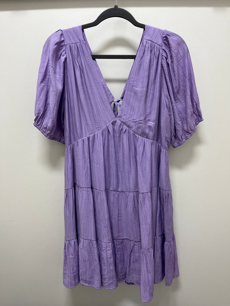 TIE BACK TIERED DRESS - LILAC