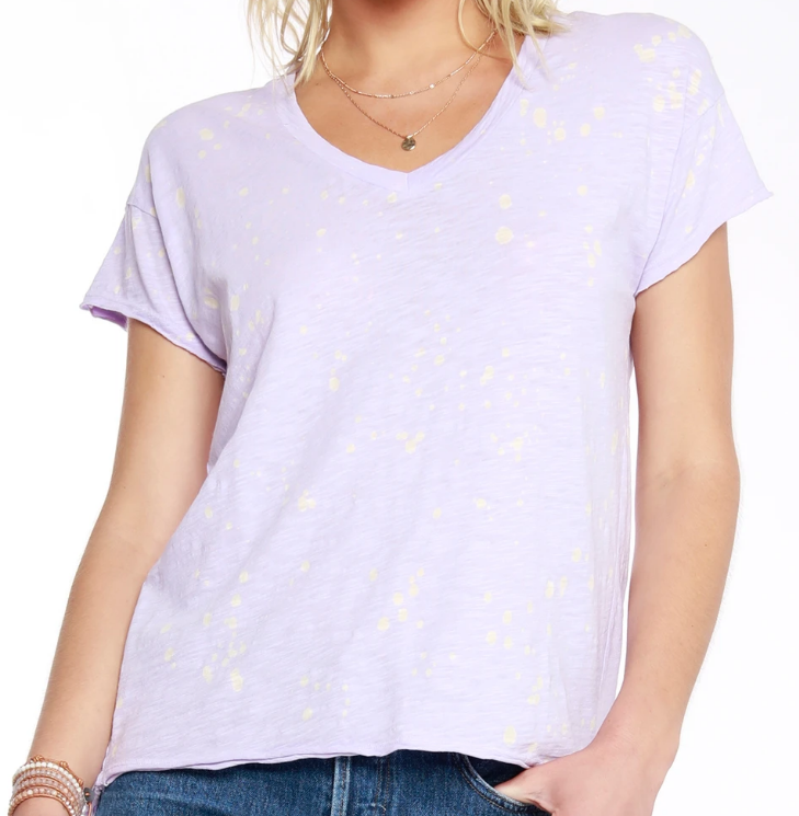 V-Neck Hi-Lo Tee - Lilac