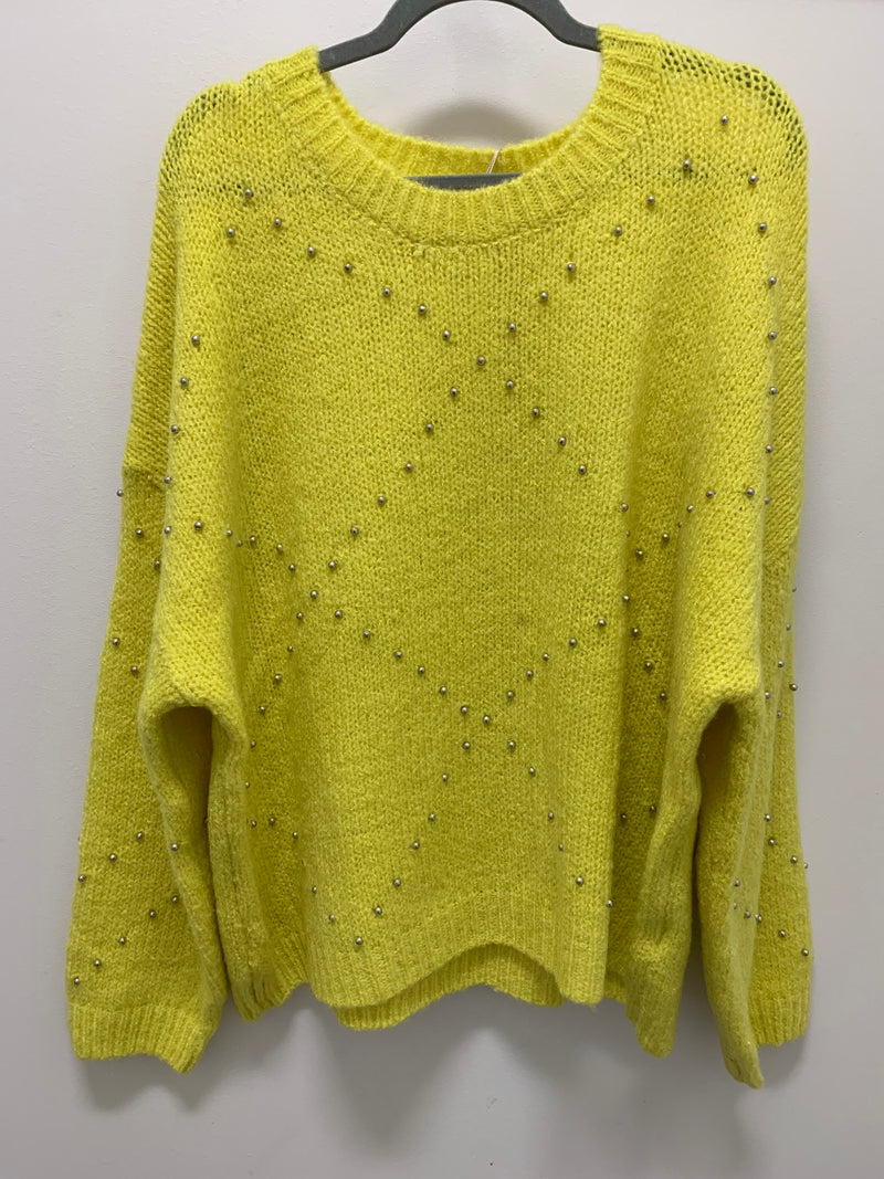 SWEATER OVERSIZED STUDS - LIME