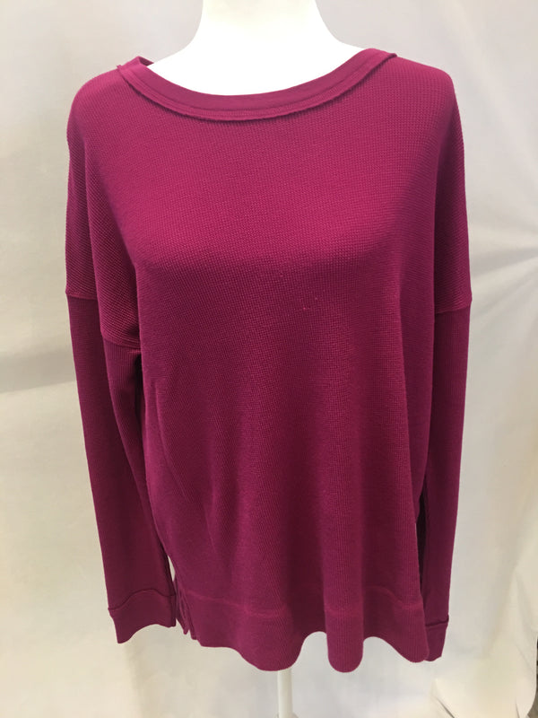 L/S Crew Neck Drop Shoulder Tee - Wild Berry