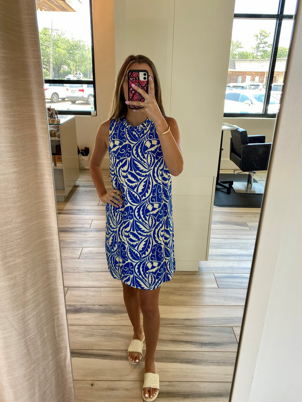 Royal Print Ruffle Dress