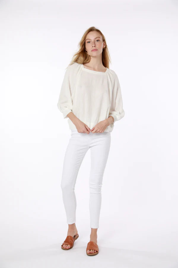 Soft White Square Neck Blouse